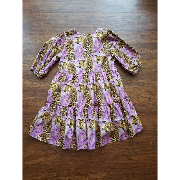 NWOT Farm Rio Purple Tigers Feminine Bohemian Artsy Chic Fairy Sun Dress Size XL - Picture 7 of 8